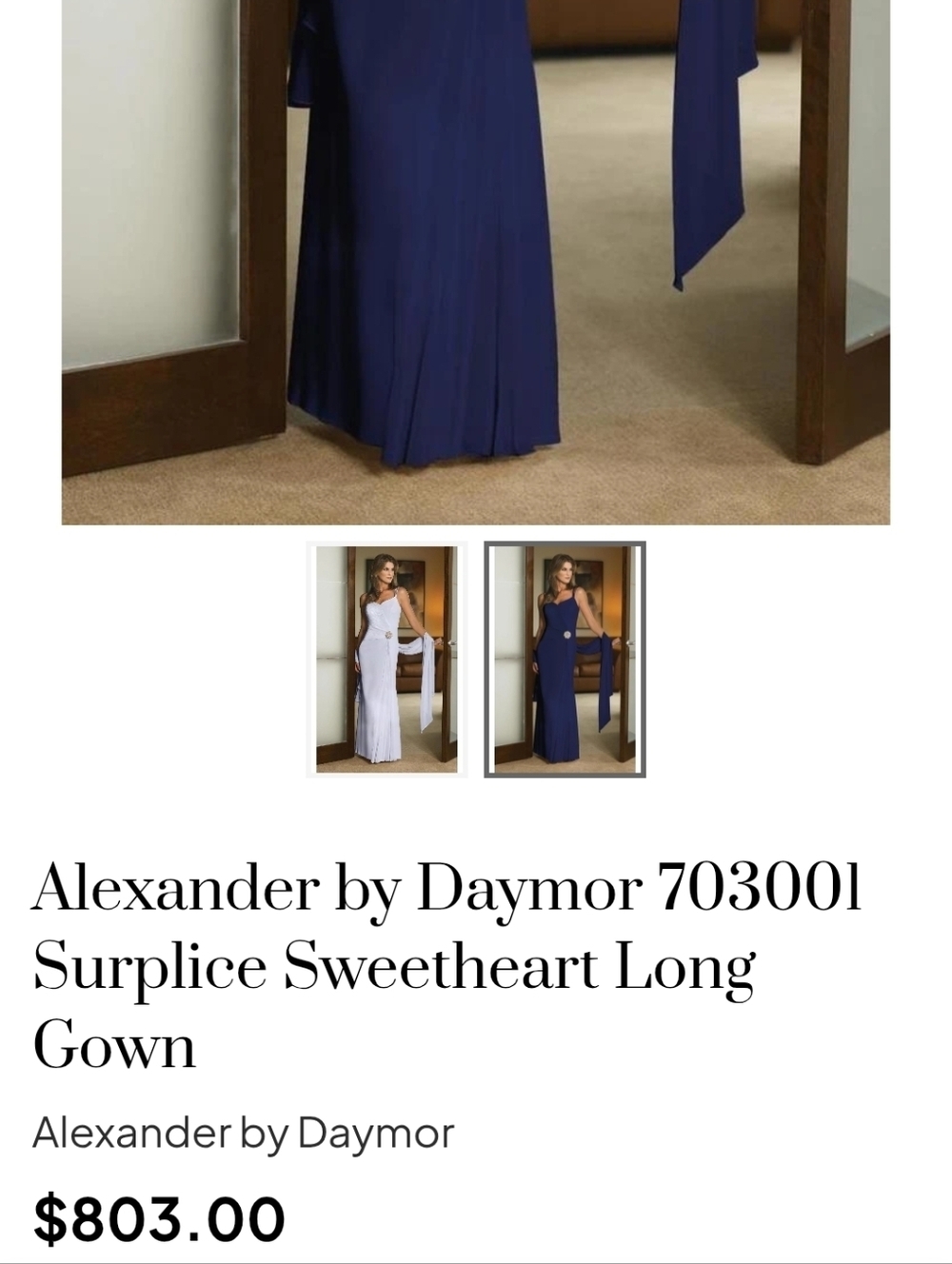 Mother Of The Bride Navy Blue Long Gown - Picture 4 of 9